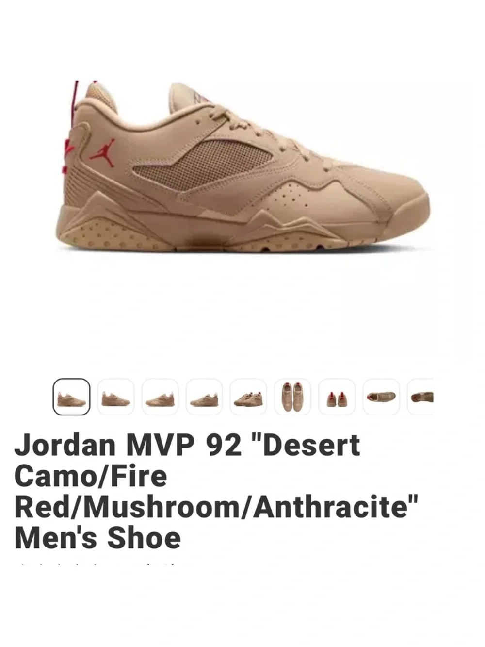 Jordan kidd MVP 92 Desert Como/Fire Beige Low-Top Sneakers